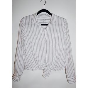 Madewell Tie-front shirt in darcy stripe